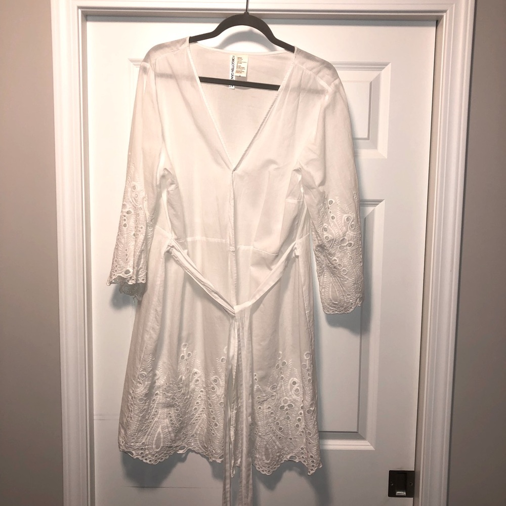 Forgotten Grace 3/4 sleeve long-line wrap blouse